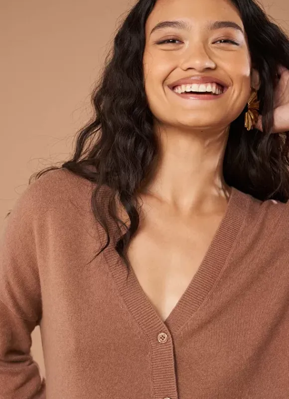 Gilet Col V Caramel Goa Sud Express