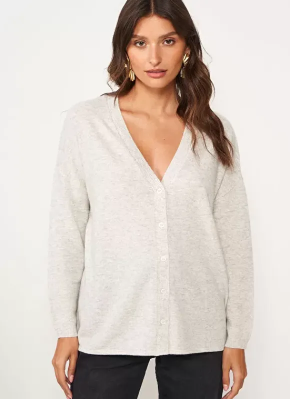 Gilet Col V Ecru Chine Goa Sud Express