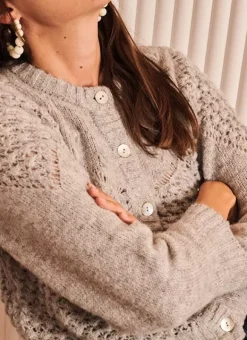 Gilet Court A Col Rond Perle Chine Gioia Sud Express