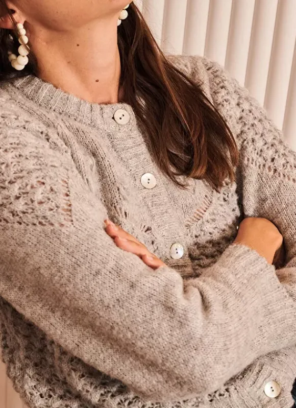 Gilet Court A Col Rond Perle Chine Gioia Sud Express