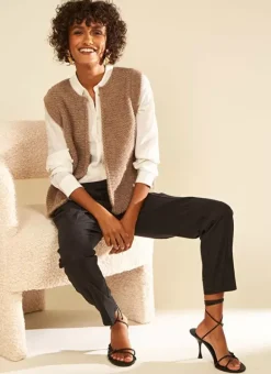 Gilet Court Et Ouvert, En Mohair Et Alpaga Vison Gotanax Sud Express