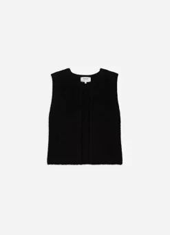 Gilet Court Ouvert En Mohair Noir Gotanay Sud Express