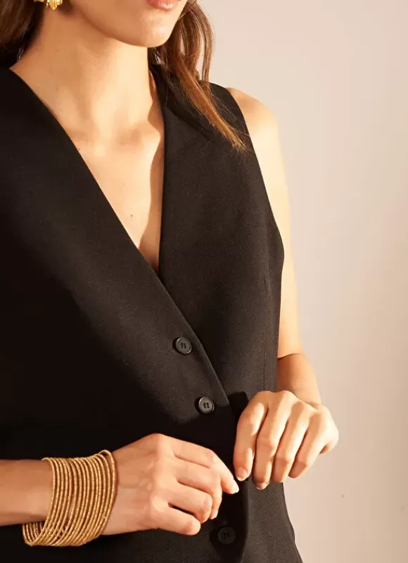Gilet De Costume Noir Gilota Sud Express
