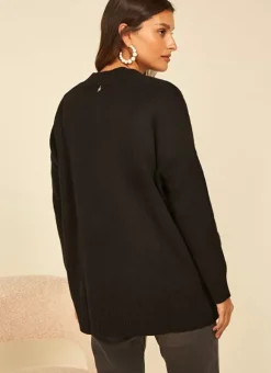 Gilet Mi-Long Ouvert Avec Poches Plaquees Noir Geric Sud Express