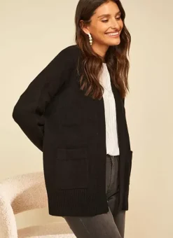 Gilet Mi-Long Ouvert Avec Poches Plaquees Noir Geric Sud Express