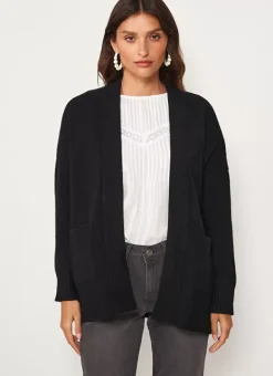 Gilet Mi-Long Ouvert Avec Poches Plaquees Noir Geric Sud Express