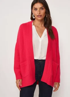 Gilet Mi-Long Ouvert Avec Poches Plaquees Framboise Geric Sud Express
