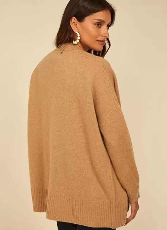 Gilet Mi-Long Ouvert Avec Poches Plaquees Camel Geric Sud Express