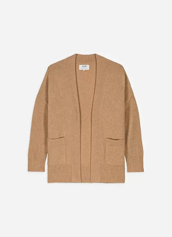 Gilet Mi-Long Ouvert Avec Poches Plaquees Camel Geric Sud Express