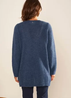 Gilet Ouvert Mi-Long Avec Poches Indigo Grangey Sud Express