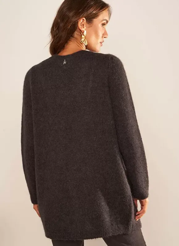 Gilet Ouvert Mi-Long Avec Poches Plomb Grangeyx Sud Express