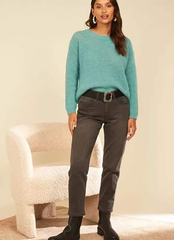 Jean Boyfriend A Cinq Poches Grey Stone Ben Sud Express