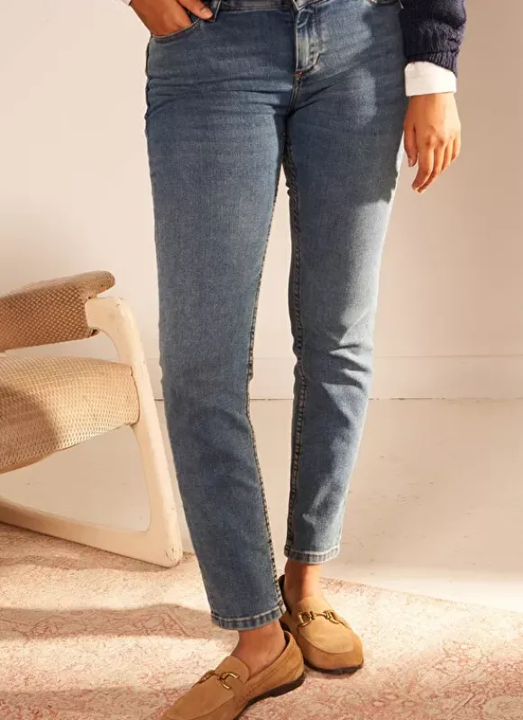 Jean Slim A Cinq Poches Medium Stone Stella Sud Express