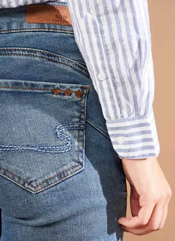 Jean Slim Cinq Poches Medium Dark Sto Stella Sud Express