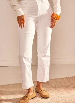 Jean Taille Haute Cinq Poches Ecru Debby Sud Express