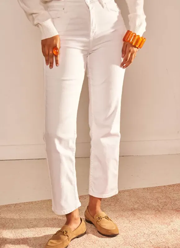 Jean Taille Haute Cinq Poches Ecru Debby Sud Express