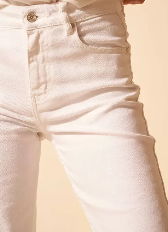 Jean Taille Haute Cinq Poches Ecru Debby Sud Express