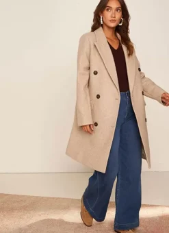 Manteau En Laine Ecru Chine Masical Sud Express
