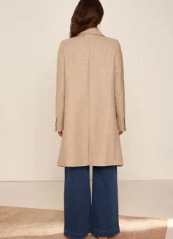 Manteau En Laine Ecru Chine Masical Sud Express