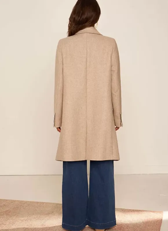 Manteau En Laine Ecru Chine Masical Sud Express