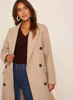 Manteau En Laine Ecru Chine Masical Sud Express