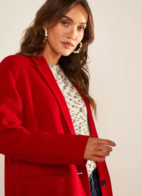 Manteau En Laine Framboise Metoile Sud Express