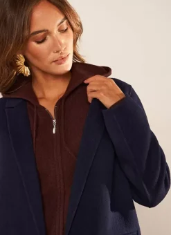 Manteau En Laine Marine Metoile Sud Express
