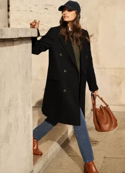 Manteau En Laine Noir Masical Sud Express