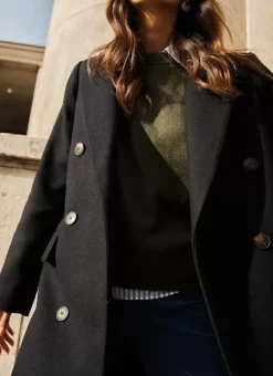 Manteau En Laine Noir Masical Sud Express