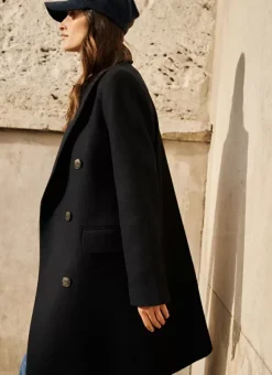 Manteau En Laine Noir Masical Sud Express