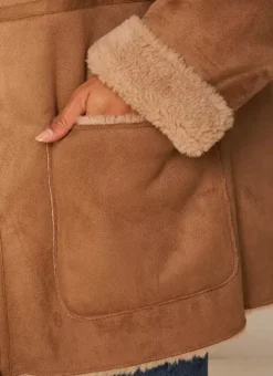 Manteau Fausse Fourrure Camel Myan Sud Express