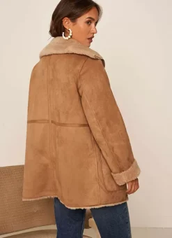 Manteau Fausse Fourrure Camel Myan Sud Express
