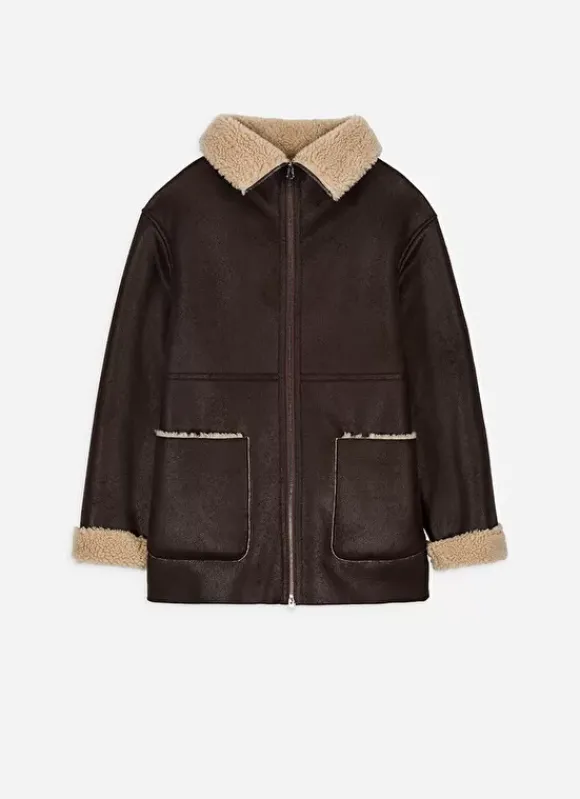 Manteau Fausse Fourrure Chocolat Myan Sud Express