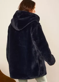 Manteau Mi Long En Fausse Fourrure Marine Mia Sud Express