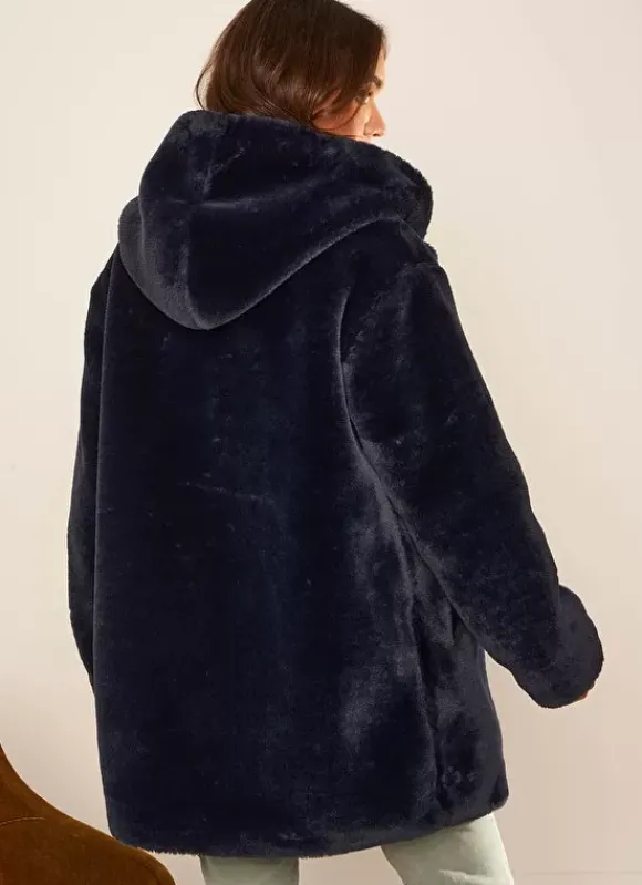 Manteau Mi Long En Fausse Fourrure Marine Mia Sud Express