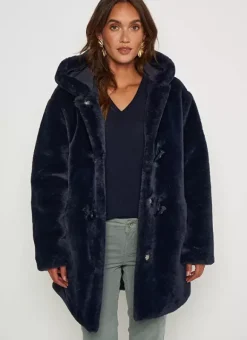 Manteau Mi Long En Fausse Fourrure Marine Mia Sud Express