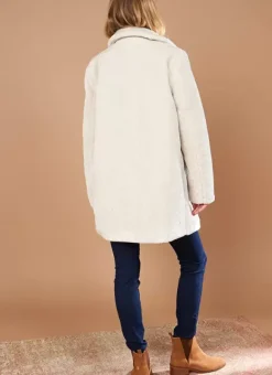 Manteau Mi-Long En Fausse Fourrure Craie Mampini Sud Express