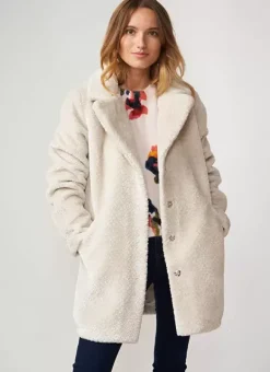 Manteau Mi-Long En Fausse Fourrure Craie Mampini Sud Express