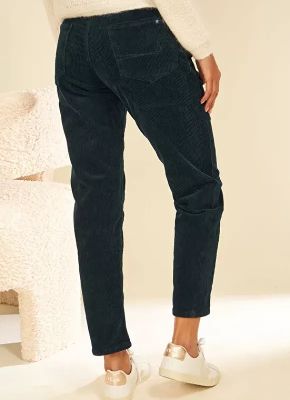 Pantalon Boyfriend Velours Marine Pavlina Sud Express