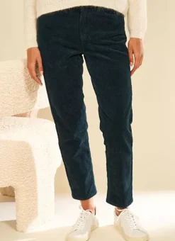 Pantalon Boyfriend Velours Marine Pavlina Sud Express