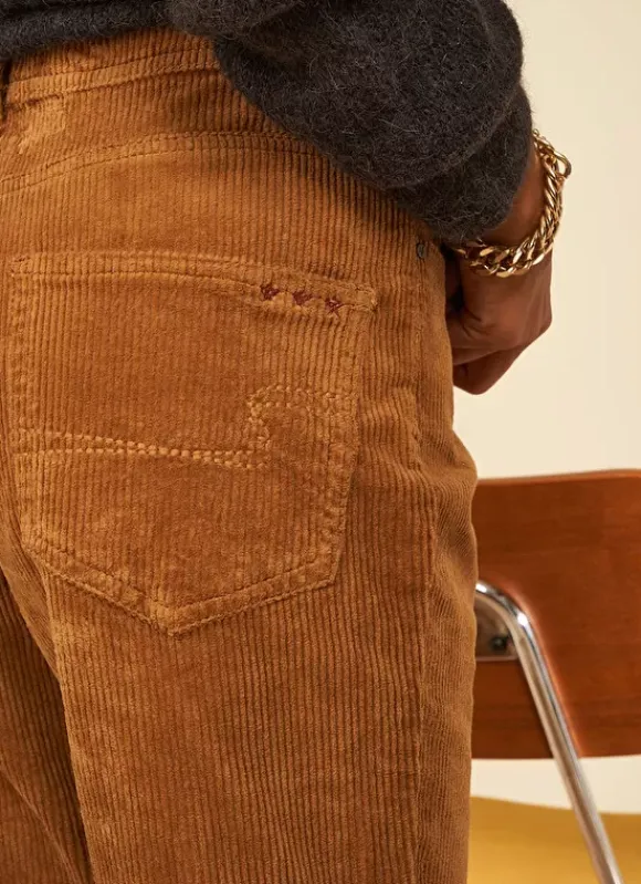 Pantalon Boyfriend Velours Camel Pavlina Sud Express