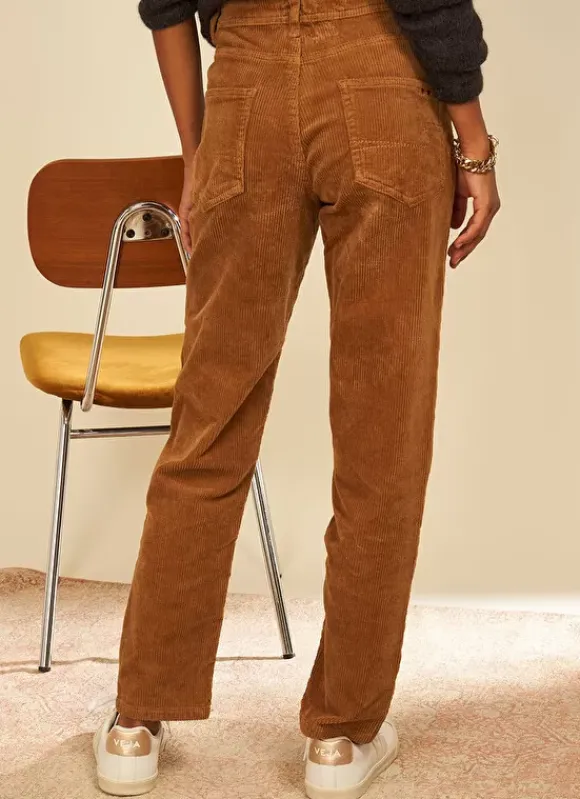 Pantalon Boyfriend Velours Camel Pavlina Sud Express
