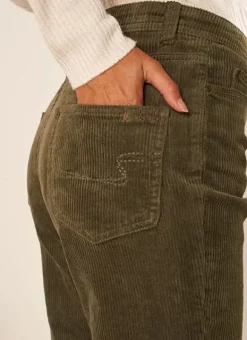 Pantalon Boyfriend Velours Kaki Pavlina Sud Express