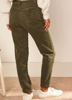 Pantalon Boyfriend Velours Kaki Pavlina Sud Express