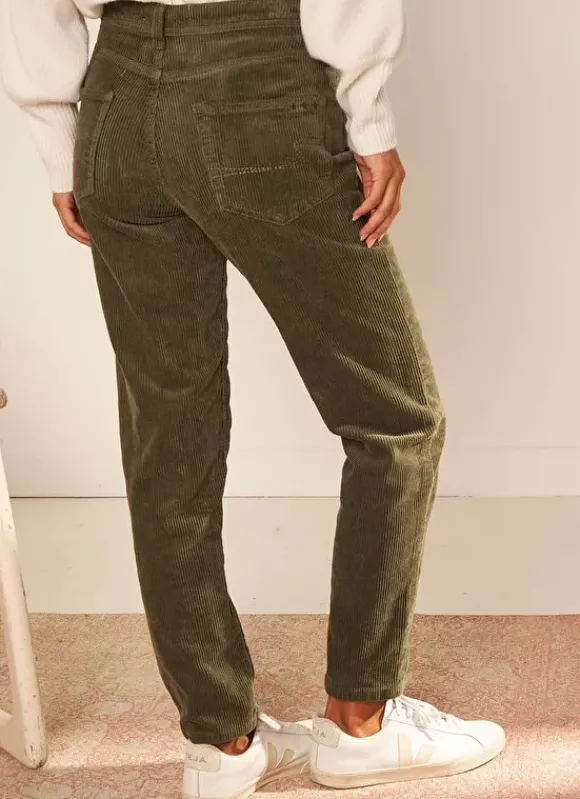 Pantalon Boyfriend Velours Kaki Pavlina Sud Express