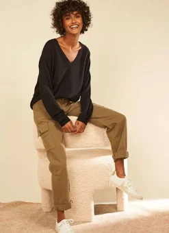 Pantalon Cargo Taille Haute Kaki Pargo Sud Express