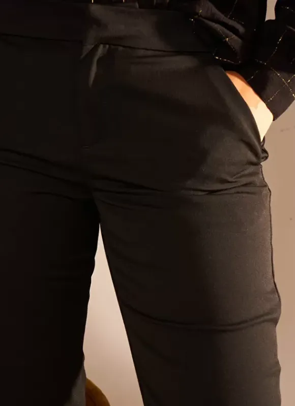 Pantalon De Ville Taille Elastiquee Noir Padisto Sud Express