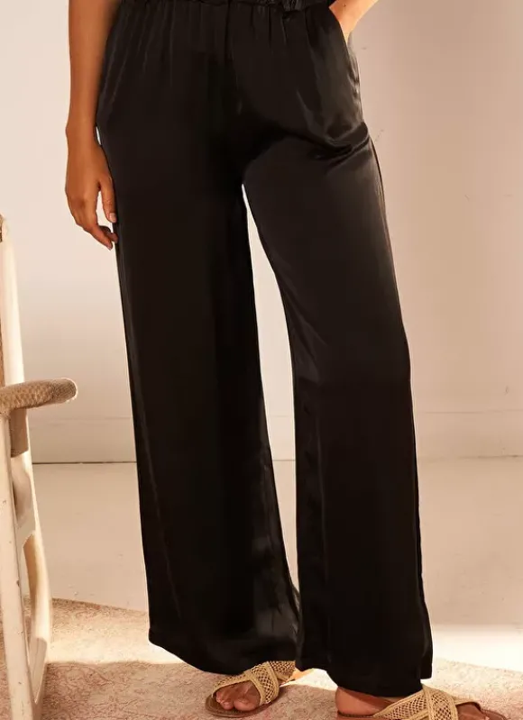 Pantalon Fluide Satine Noir Parock Sud Express