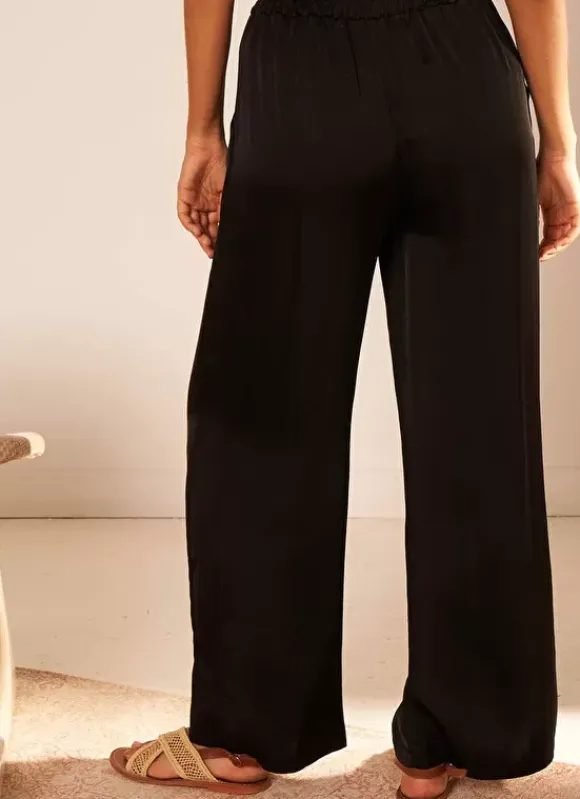 Pantalon Fluide Satine Noir Parock Sud Express