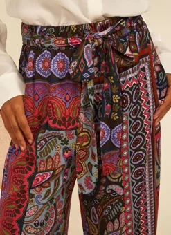 Pantalon Imprime Retro Kaki Penelope Sud Express